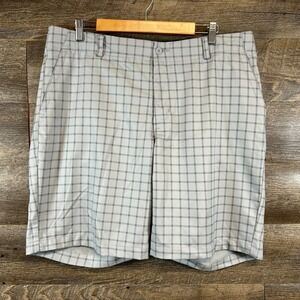 Men's Nike Dri-Fit Plaid Golf Shorts 9.5" Standard Fit DA2889-012 Grey Size 38